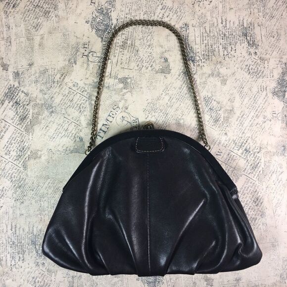 Fossil vintage leather handbag with chain handle - Picture 1 of 14